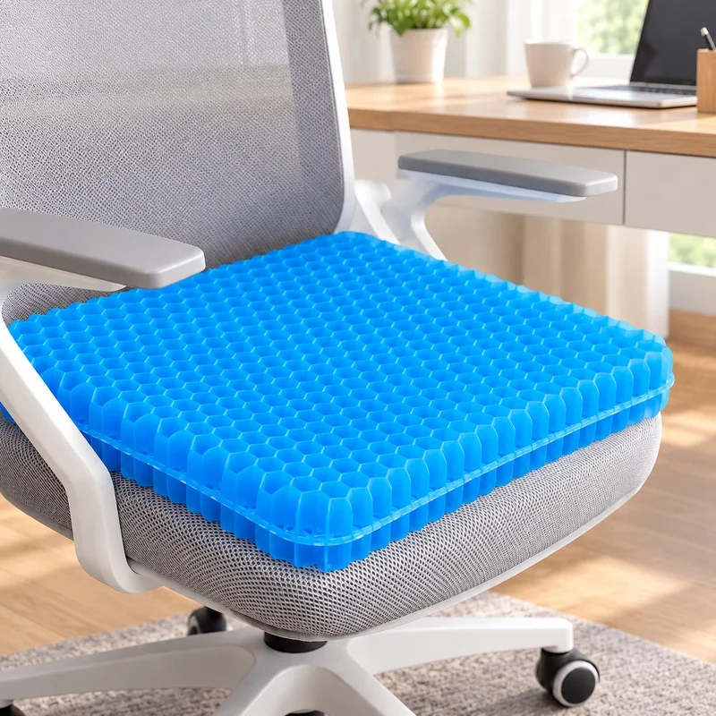 Ergonomic Honeycomb Gel Seat Pad Providing Pressure Relief and Support for Back and Tailbone, Ideal for Office Chairs, Cars, and