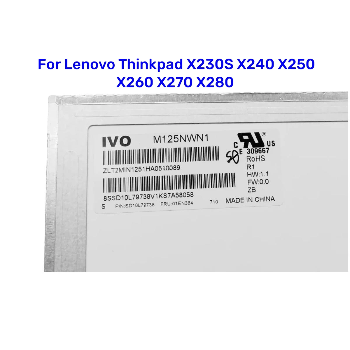 12.5 Inch Slim TN HD HB125WX1-200 B125XTN01.0 M125NWN1 R1 For Lenovo Thinkpad X230S X240 X250 X260 X270 X280 LCD