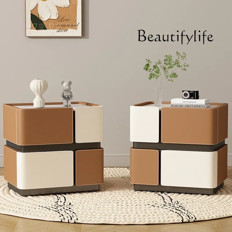 

u M Luxury Nordic Nightstand Modern Italiya Storage Drawers 2PCS Bedsides Table Dressers Organizer Mesa De Noche Furniture Home