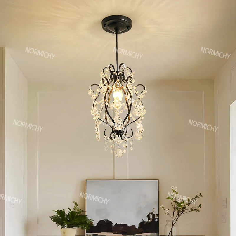 American Crystal small chandelier medieval style light Home decor items luxury French restaurant minimalist bedroom wardrobe