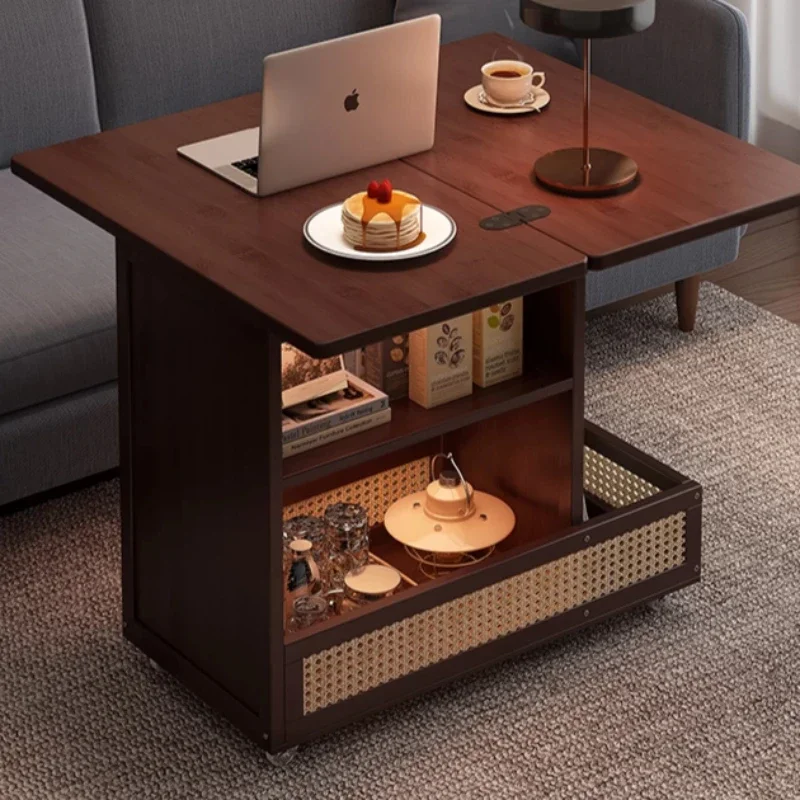 Mid-Century Originality Coffee Tables Folding Storage Movable Bedroom Utility Cart Living Room Mesas De Centro Home Furniture HQ