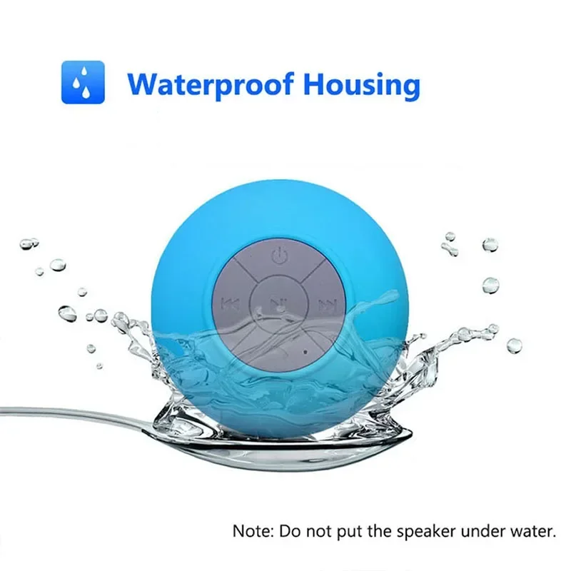 Altavoz Bluetooth inalámbrico a prueba de agua: botones de control de acceso fáciles, reproductor de música portátil para oficina, coche, ducha en casa