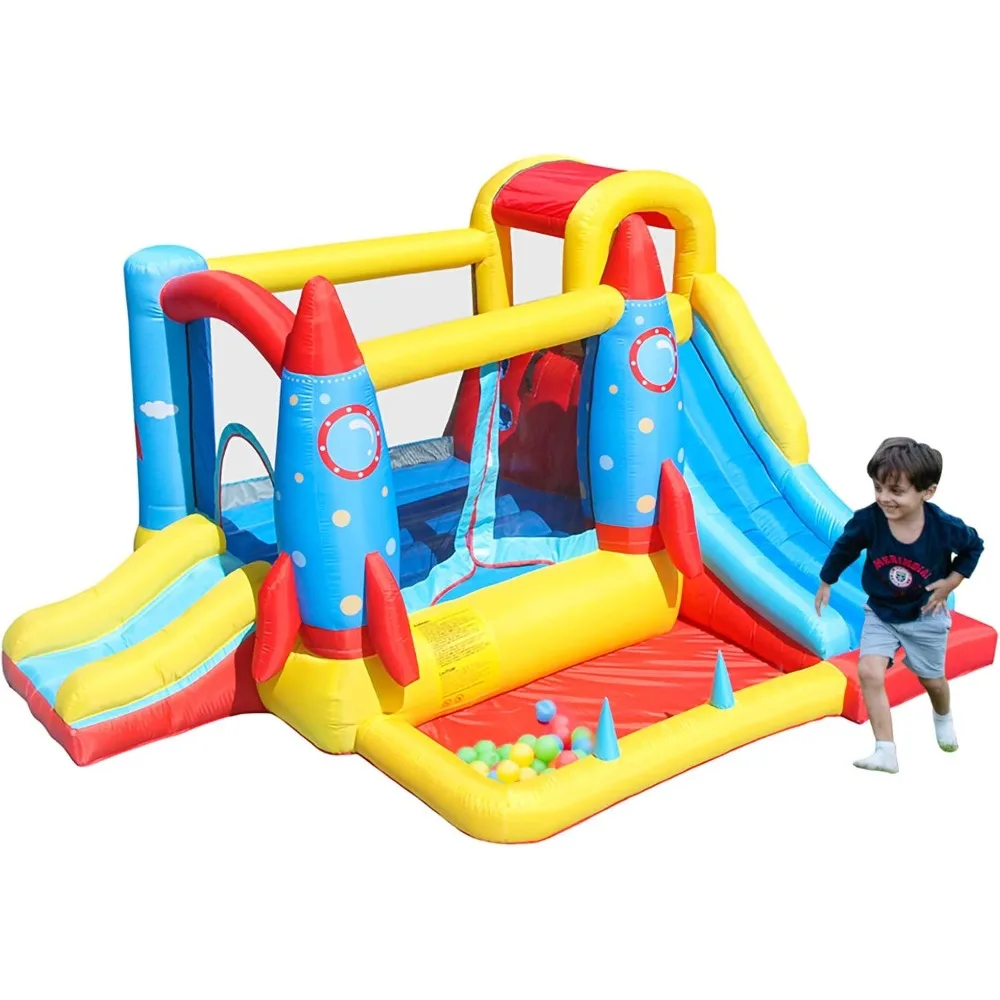 Bounce House,Bouncy Castle with Air Blower,Play House with Ball Pit,Inflatable Kids Slide,Jumping Castle with Carry Bag