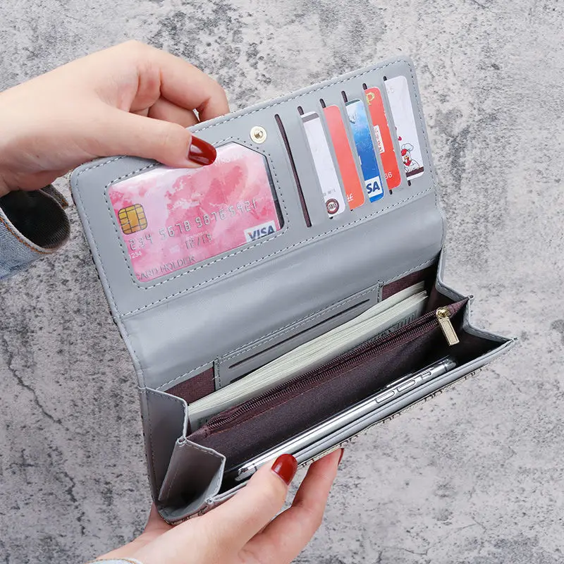 محفظة نسائية أنيقة بمقبض طويل مع مشبك كلاسيكي وحامل هاتف عصري للسيدات #2