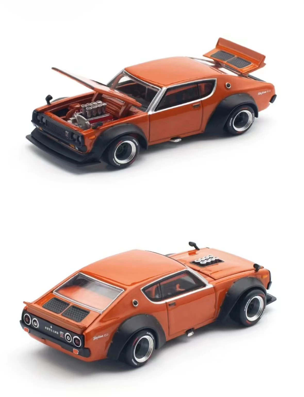 **Preorder**Xcartoys X Pop race 1:64 SKYLINE V8 DRIFT (KENMERI) ORANGE Diecast Model Car