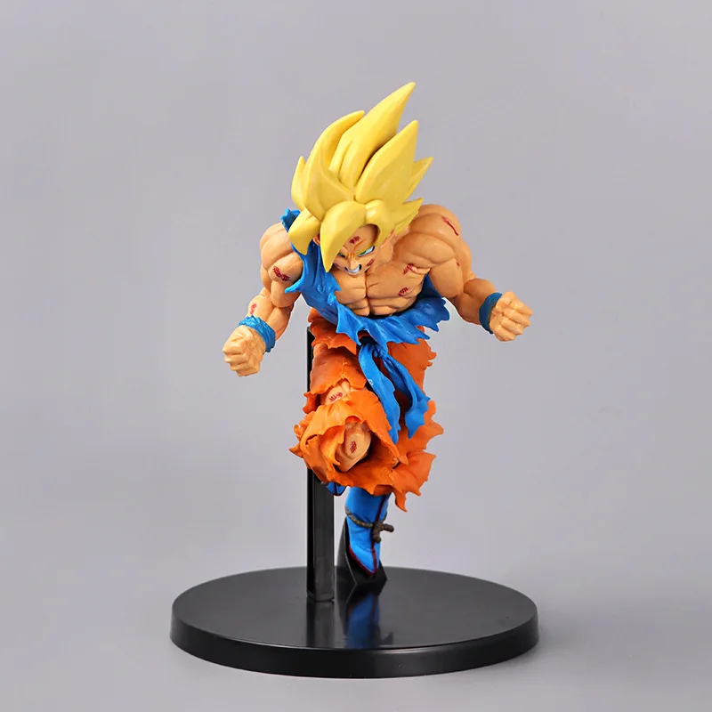 Anime Dragon Ball Z Super Saiyan Son Goku Battle Damaged Ver. PVC Action Figure Statue Collectible Model Kids Toys Doll Gifts