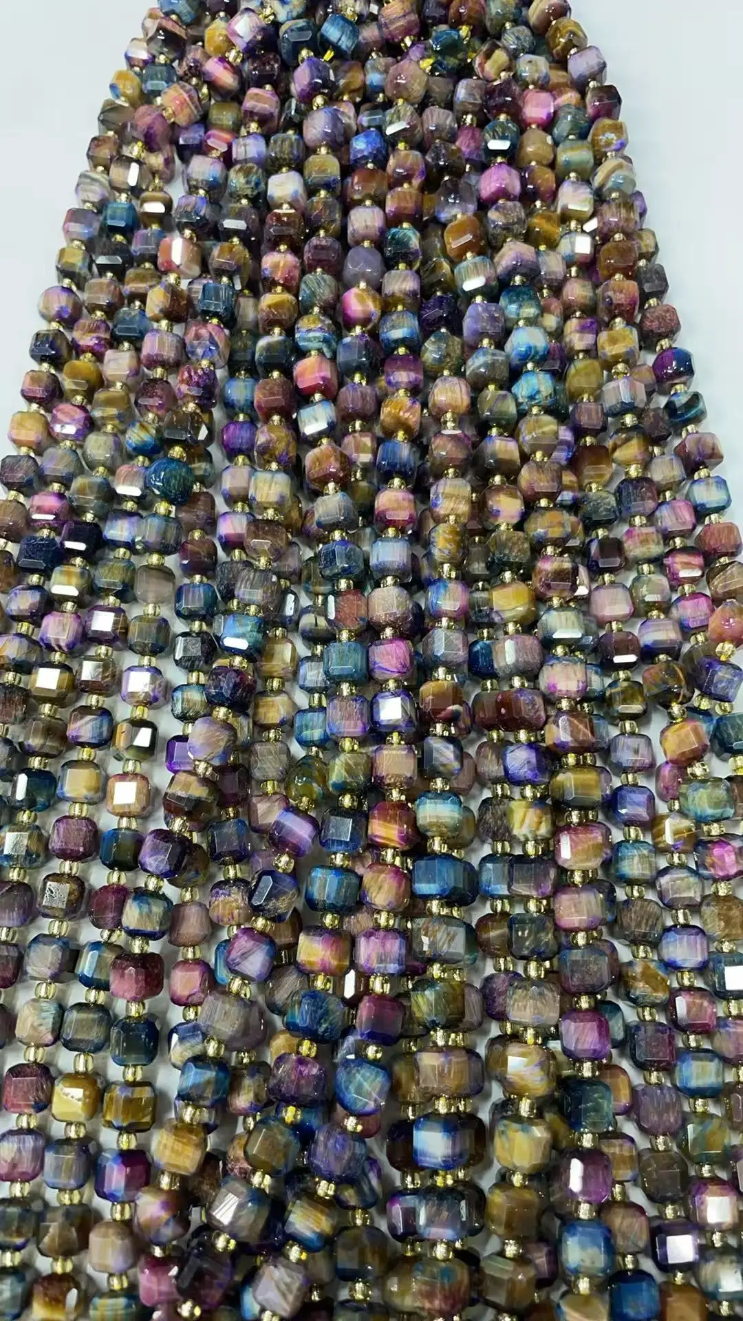 

Natural Peter Tiger's eye stone Cut corners Square grains 6x6mm Length Dagree 39 Probably 6mm 43 Grain