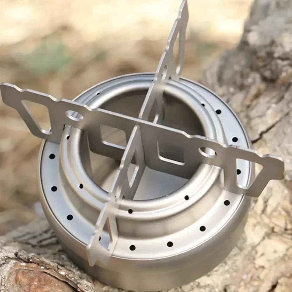 Zewnętrzny stojak na kuchenkę na alkohol Tytanowy ultralekki stojak krzyżowy Kuchenka kempingowa na zewnątrz Stojak krzyżowy Podstawa palnika Naczynia kuchenne piknikowe