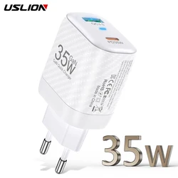 USLION Korean Charger GaN USB C Charger Laptop Ipad Smartphone Quick Charge PD USB Type-C Fast USB Charger For iPhone 15 Samsung