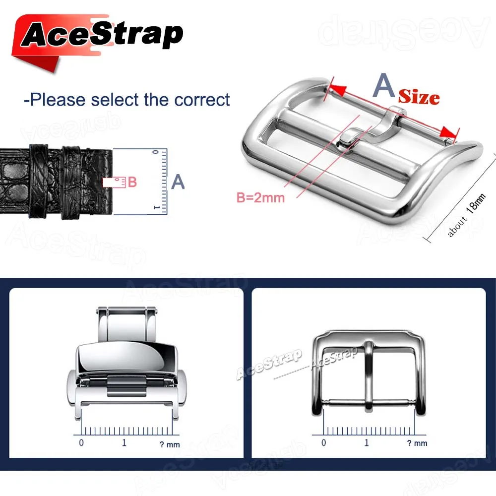 1/3/4/5pcs Pin Buckle 12/14/16/17/18/20/22mm Watch Buckles Leather Silicone Watch Band Clasp Stainless Steel Button Replacement