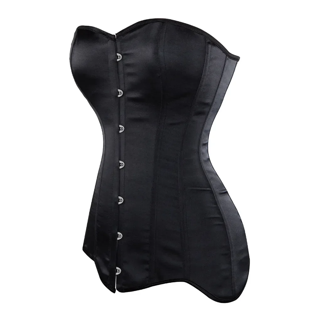 

Women Steampunk Corset Waist Trainer Punk Goth Satin Korsett Bodice Lingerie Modeling Strap Steel Boned Belt Corsets