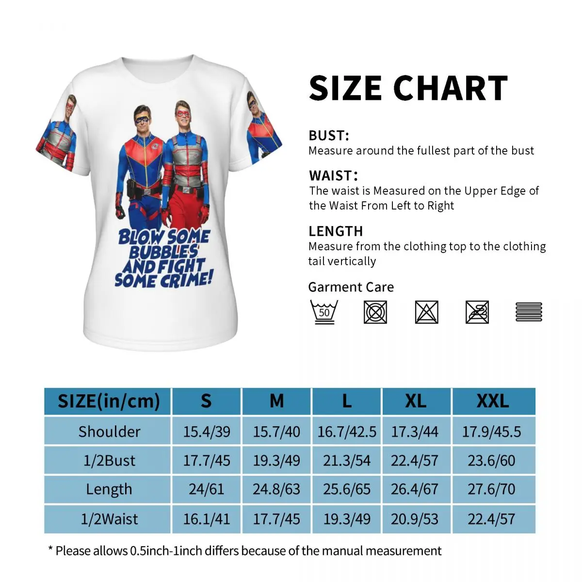 Blow Some Bubbles And Fight Some Crime Henry Danger T-Shirt Women Short Sleeve T Shirts Round Neck Clothing Cotton Summer Tees