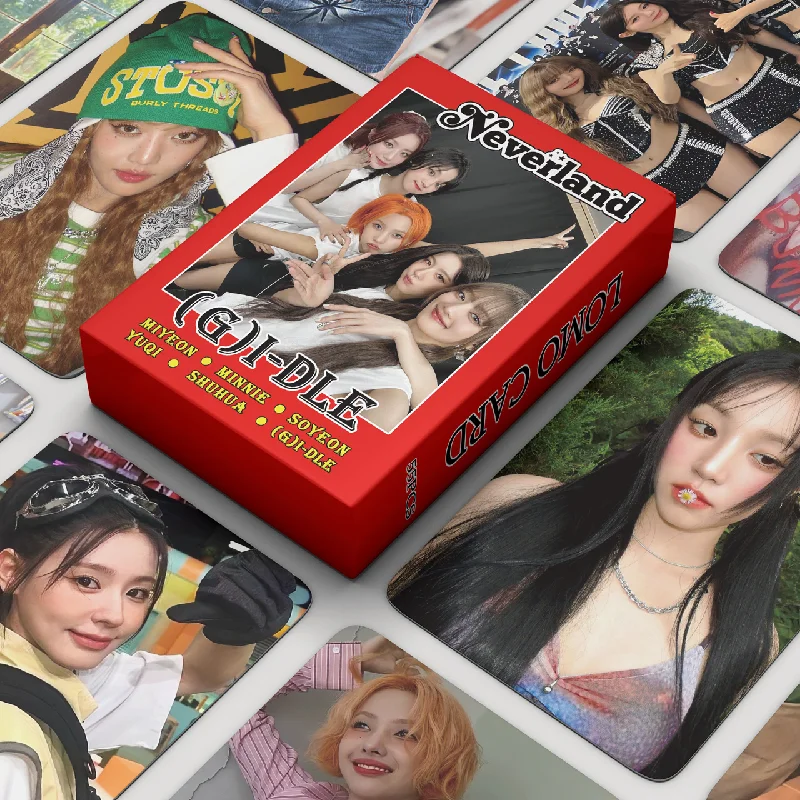 55Pcs/Set Kpop Idol (G)I-DLE Lomo Card YuQi Photocards GIDLE MiYeon Minnie ShuHua HD Printd Postcards Fans Gift