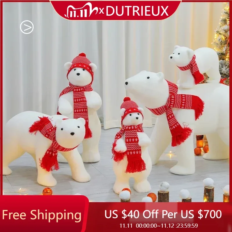 

Christmas Decorations Gift Polar Bear Snowman Creative Ornament Luxury Christmas Tree Scene Decoration Package Showcase Beauty