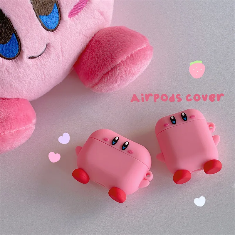 Para Funda Airpods, Funda protectora de silicona 3D Kirby para auriculares para Funda Airpods Pro/funda Airpods 3 Funda para niños