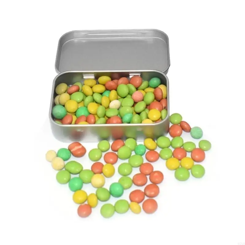 

97QD Tinplate Slide Cover Storage Box Rectangular Empty Small Tins with Lid
