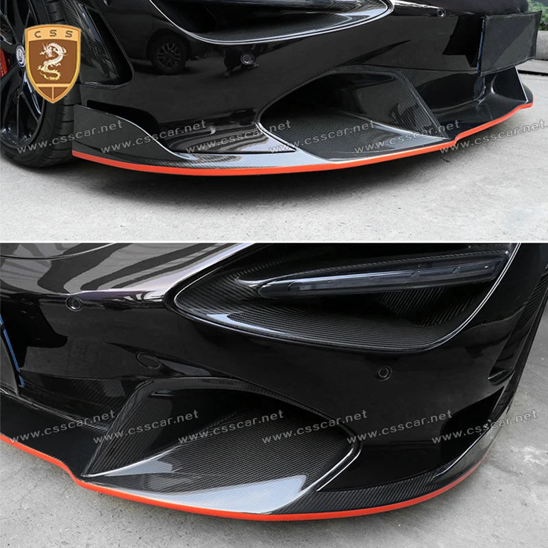 

Передний сплиттер-спойлер для McLaren 720S в стиле Vor, из сухого карбона, диффузор-защита, элементы внешнего обвеса