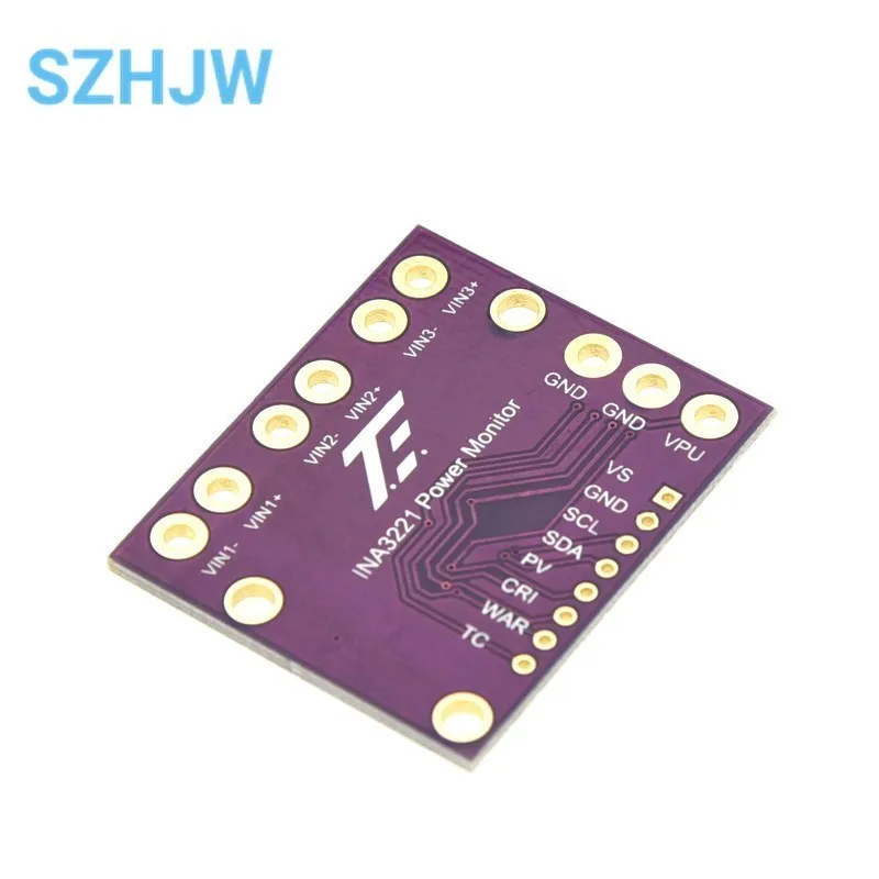Módulo da placa do sensor do monitor da tensão da fonte de alimentação da corrente do desvio do triplo-canal de i2c smbus ina3221 substitui ina219 com pinos