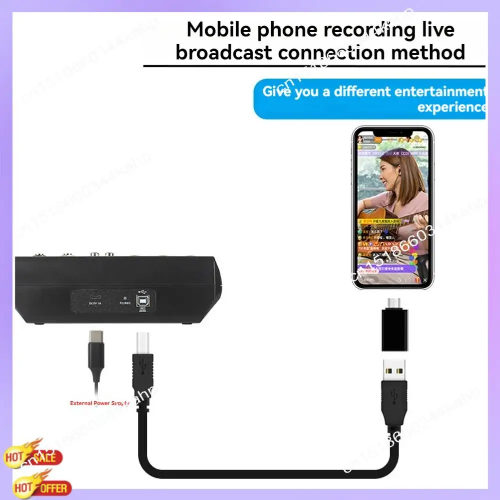 

CLCU A5 Live Sound Card Mixing Console Mixer For Live Streaming DJ Audio Equipment Professional Audio 5Channel Sound Mixer