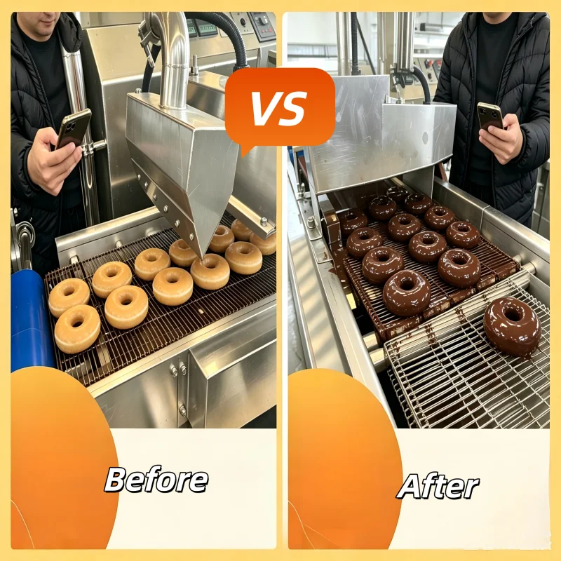Automatic Chocolate Enrobing Machine With Cooling Tunnel Stainless Steel Snack Chocolate Coating Cooling Line