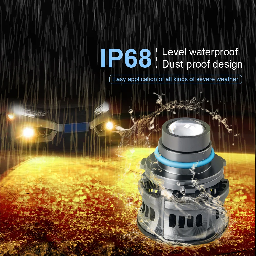 2PCS Laser Lens H7 Led Fog Light Bulb H11 Led Fog Lamp 9005 HB3 9006 HB4 CSP 8000K 6000K 3000K Turbo Fog Light For Car 12V 24V