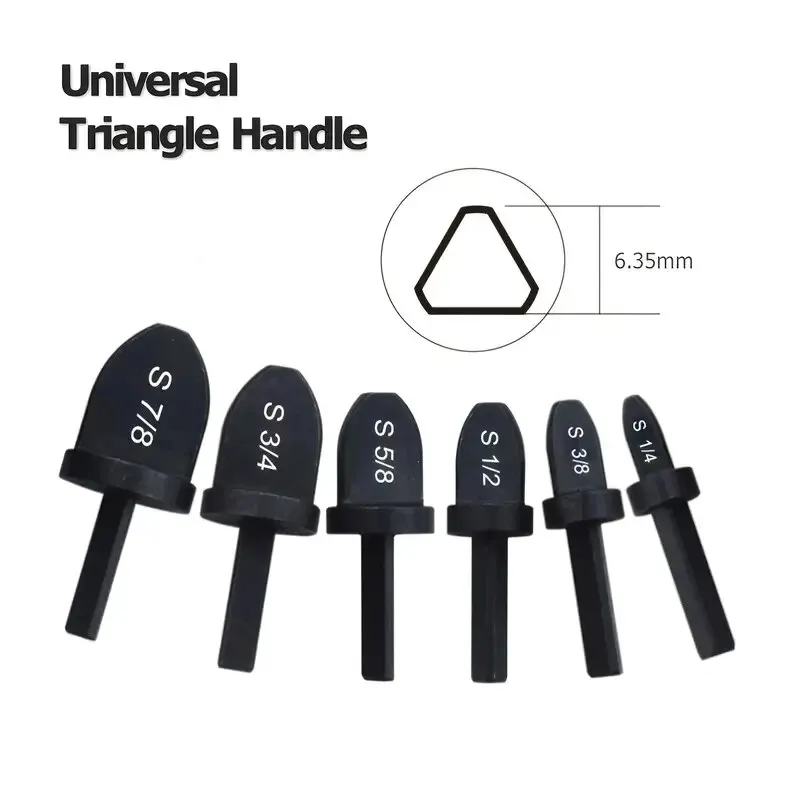 6pcs Triangular Handle Imperial Copper Tube Pipe Expander Set SwagingTool Drill Bit Set With 1/4,3/8,1/2,5/8,3/4,7/8 Inch