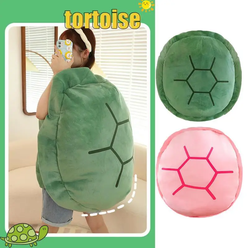 

Soft And Cozy Wearable Turtle Shell Pillows Stuffed Animal Costume Plush Toy Funny Dress Up Gift for Kids Adults