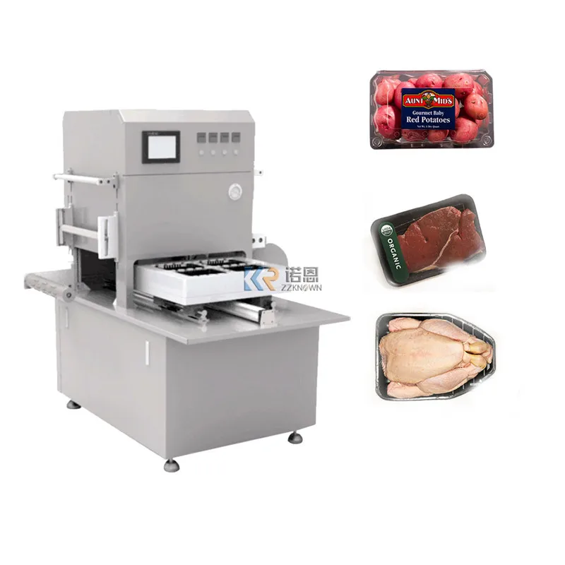 

Automatic Plastic Meal Food Salad Tray Sealer Plastic Box Tray Sealing Machine Vacuum Bowl Vacuum Map Tray Packing Machine