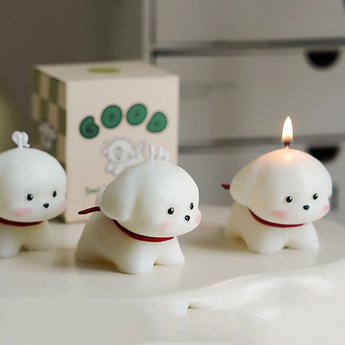 1pc simulation puppy cute shaped candle, fragrance cute souvenir gift, atmosphere scented scented candle, is a very good gift