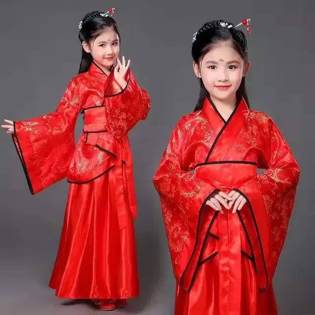 Rood Wit Traditionele Hanfu Cosplay Kleding Tang-dynastie Keizerin Jurk Vrouwen Chinese Oude Kostuum Chinese Outfit  Kinderen