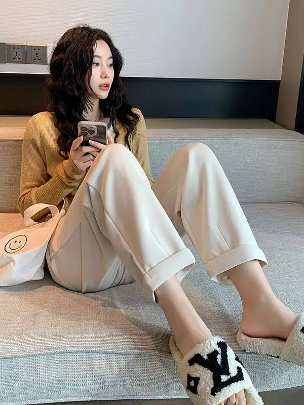 

Брюки-кюлоты Minnie Fine с высокой талией, свободного кроя, Harlan Radi Pan, повседневные брюки Cleanfit Sle для женщин, материал ПВХ, хлопок 00%