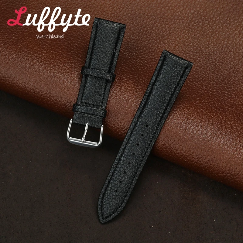 أحمر أسود أخضر أزرق وردي أبيض سوار معصم من الجلد 12 مللي متر 16 مللي متر 18 مللي متر 20 مللي متر 22 مللي متر استبدال سوار عادية النساء الرجال حزام المعصم