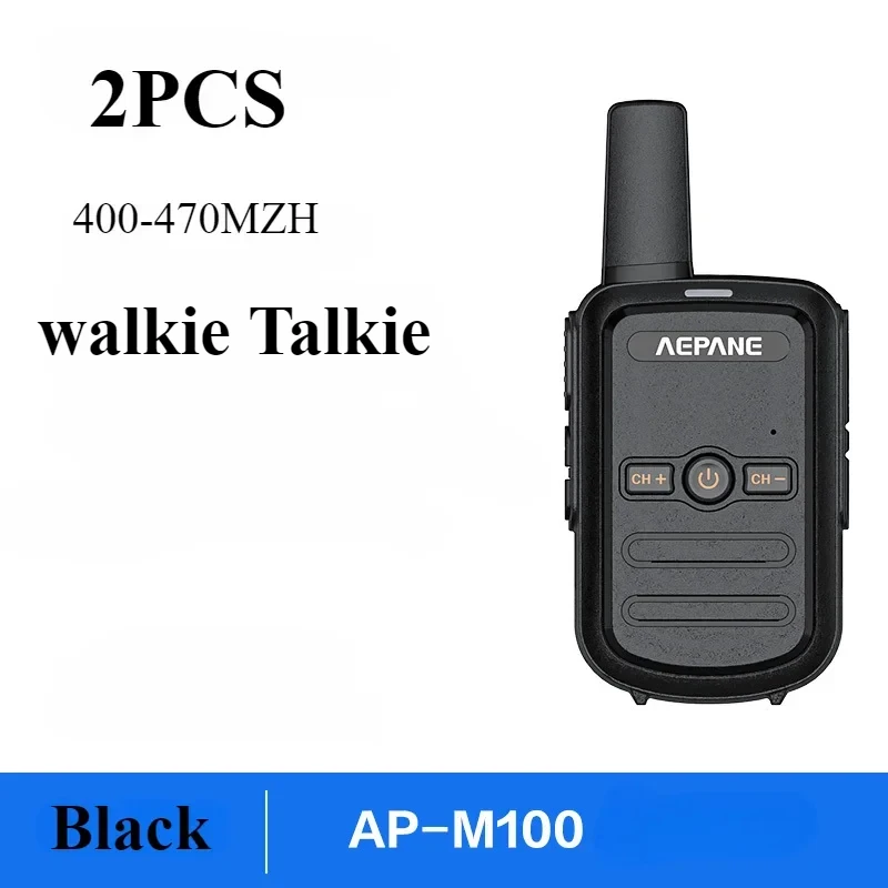 Walkie Talkie profissional para crianças, Brinquedo interativo de pai e filho, Mini brinquedo recarregável, 16 canais, 400-470, 2pcs