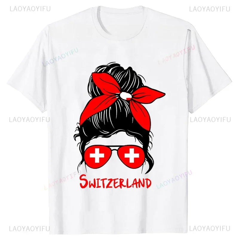 Super Swiss Proud Switzerland Flag T Shirts Man Short-Sleeve Fashion Hipster T Shirt Clothing Casual Summer Basic Loose Tee