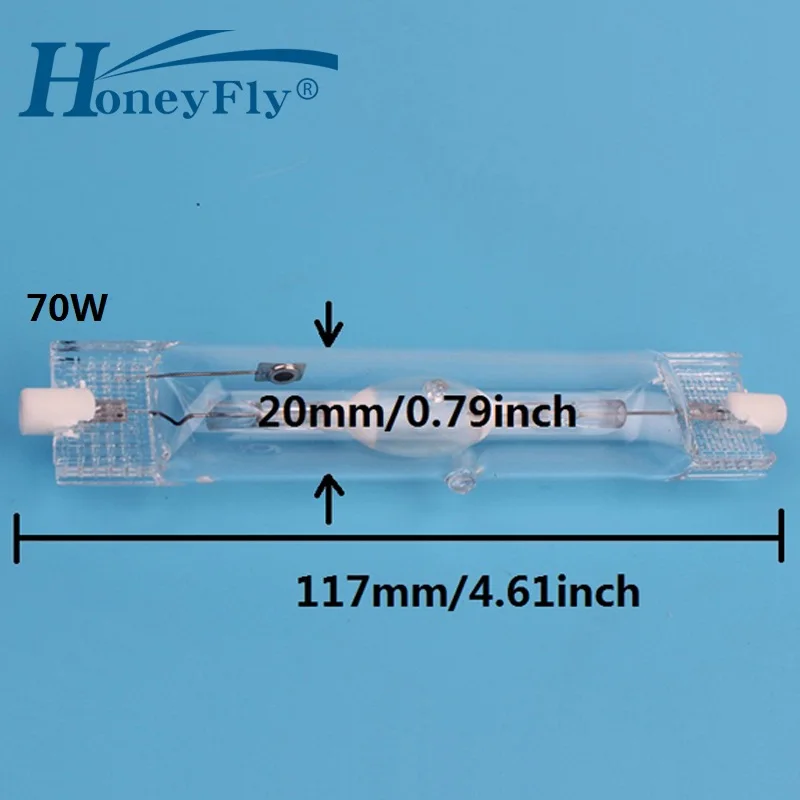 HoneyFly Metal Halide Lamp 70W 150W 3000K/5000K R7S Double Ended Metal Halogen Lamp Filament Flood Lights Quartz Tube