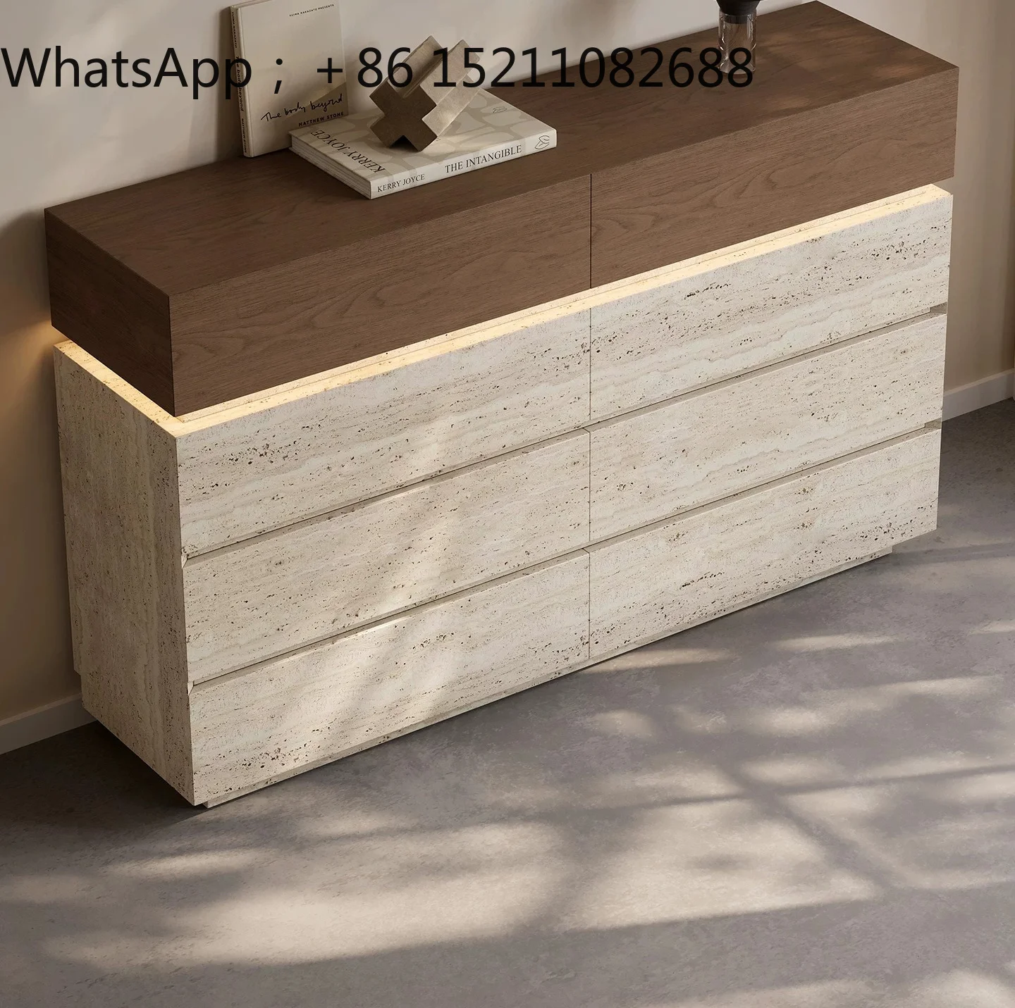 SCY minimalist solid wood pattern, bedside bucket cabinet, antique master bedroom locker, cave stone countertop storage cabinet