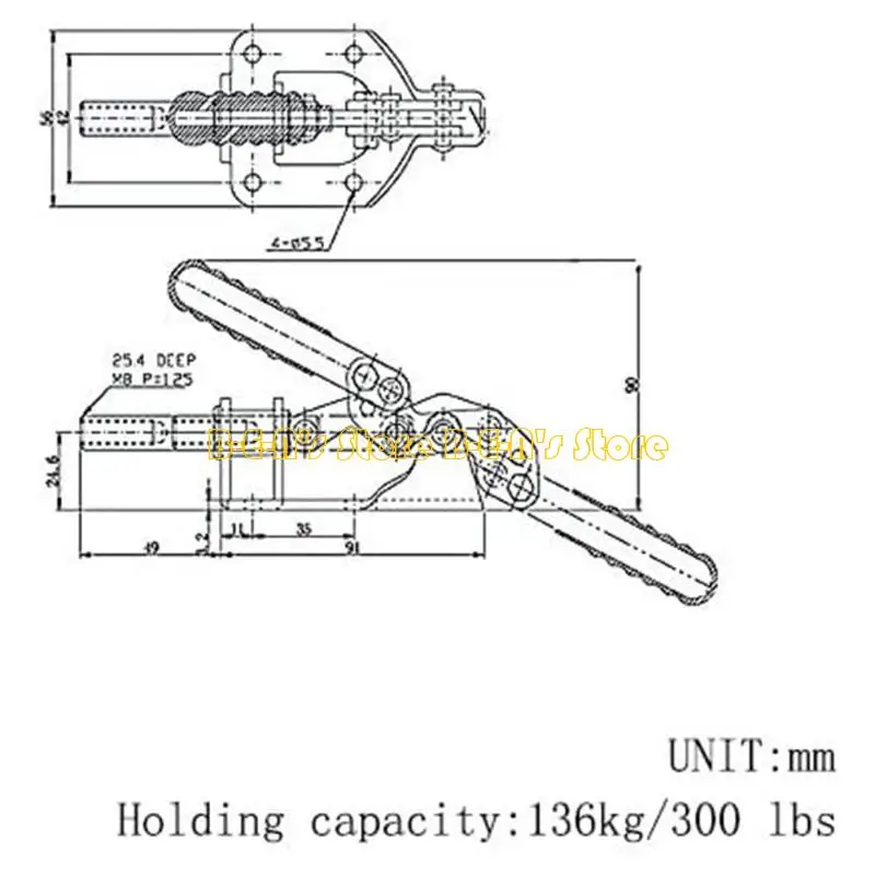 Y1AD 32MM Toggle Clamps 300lbs Holding Capacity Plunger strokes Clamp Heavy Duty Push Pull Toggle Clamp Welding Woodworking