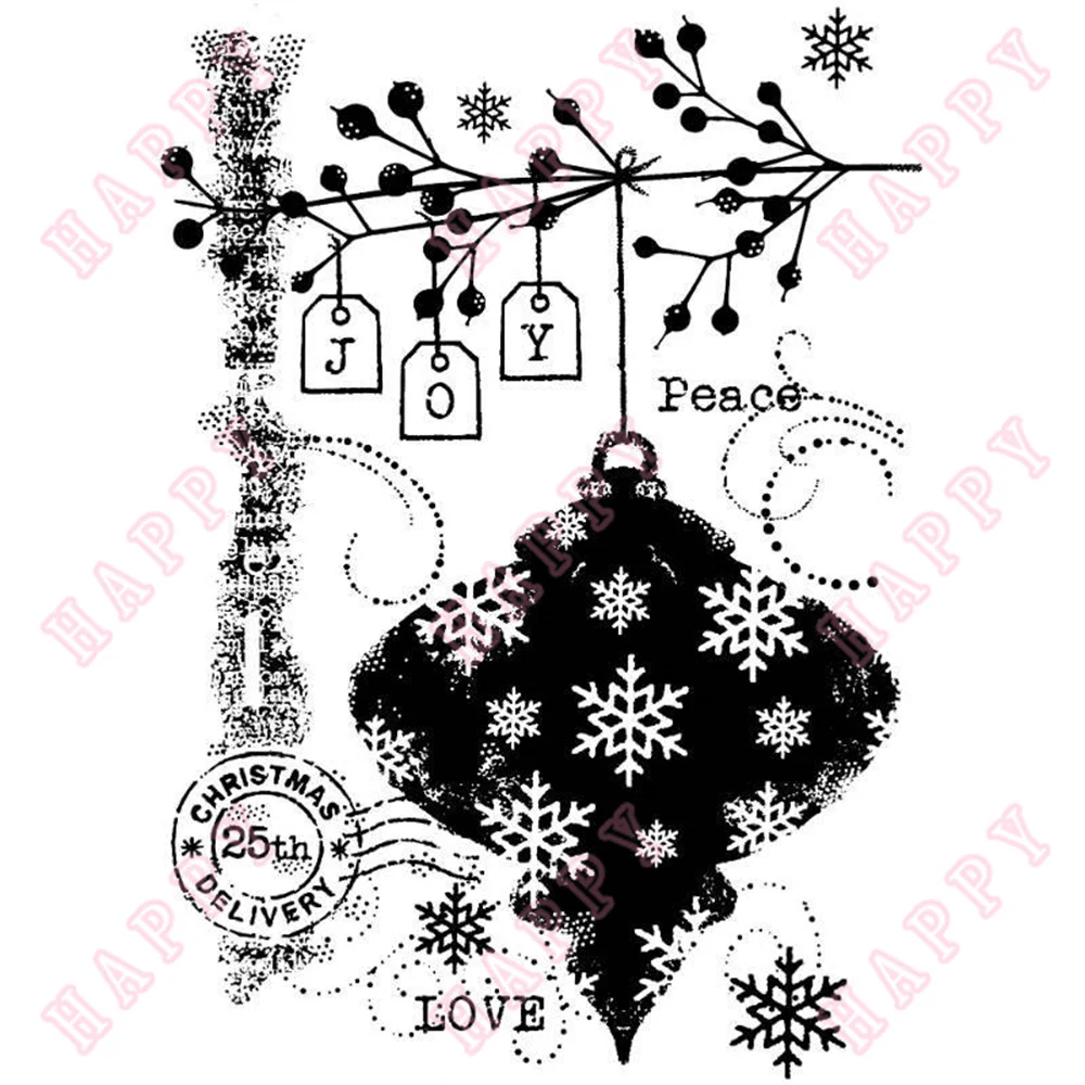 

New Christmas Clear Stamps Winter Bauble Decoration For DIY Scrapbook Diary Album Paper Template Greet Card Embossing Handcraft