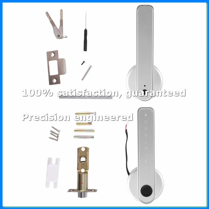Smart Door Lock Keyless Entry Door Lock Keypad Door Lock with Handle, Fingerprint Door Lock with Tuya APP WiFi Control-A23R