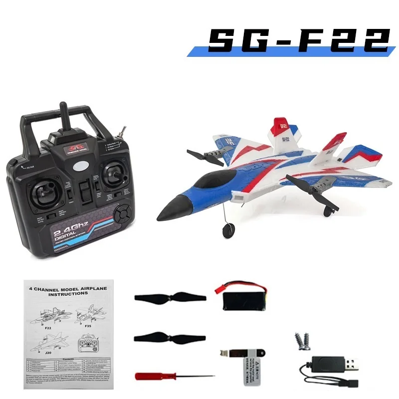 SG-F22 4K RC Airplane 3D Stunt Plane Model 2.4G Remote Control Fighter Glider Electric Rc Aircraft Toys For Children Adults