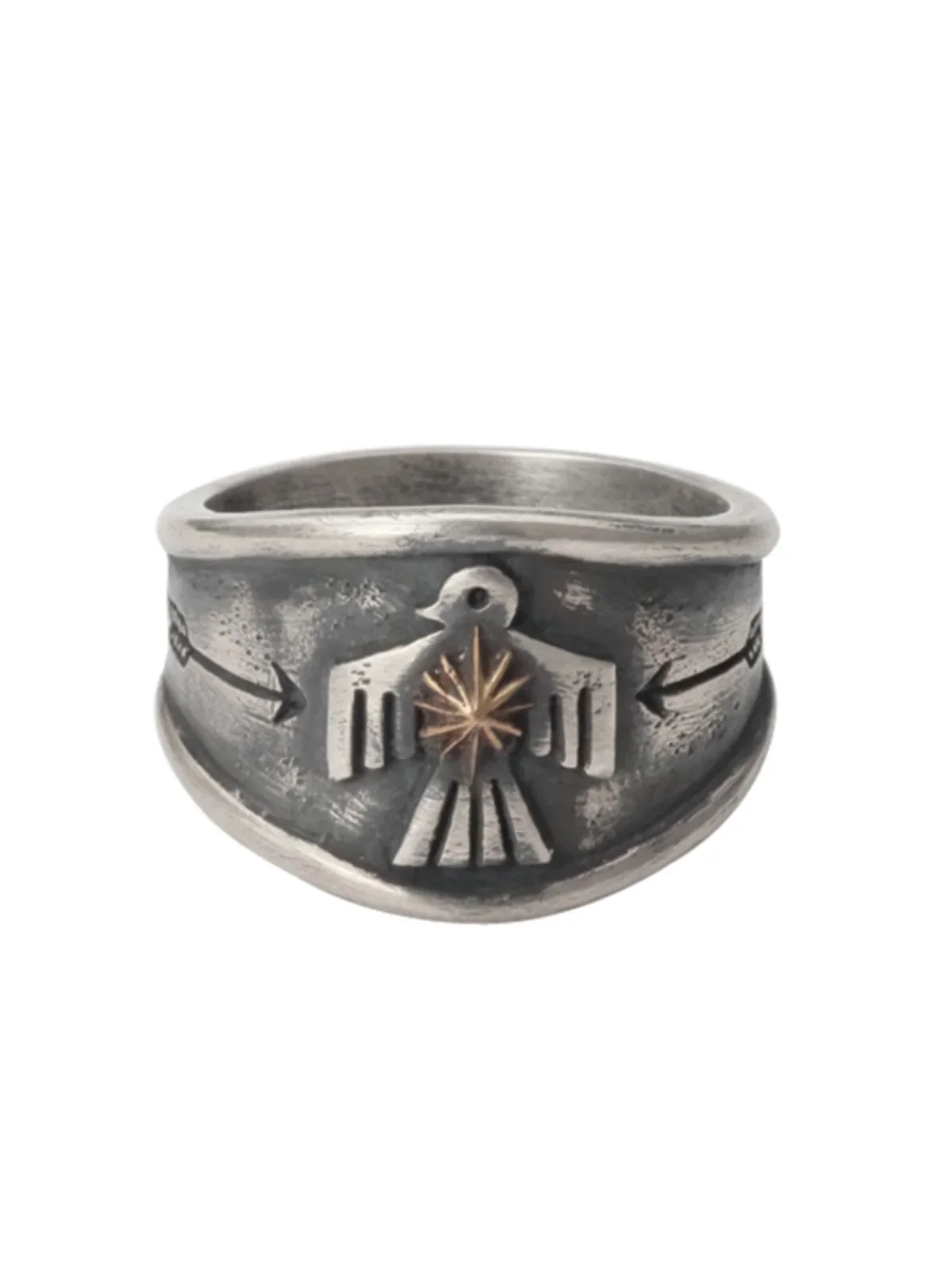 New Silver Color Thunderbird Ring for Man Retro Niche Old Style Indian Totem Rings Cheap Goods for Fashion Jewelry