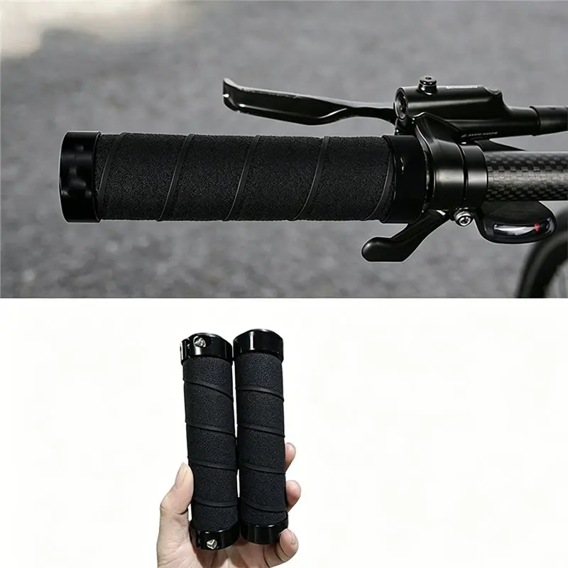 NEW HOT In Stock-Mountain Bike Grips Mtb Cuffs Non-Slip Double Lock Ring Bicycle Comfortable Grip Bicycle Parts