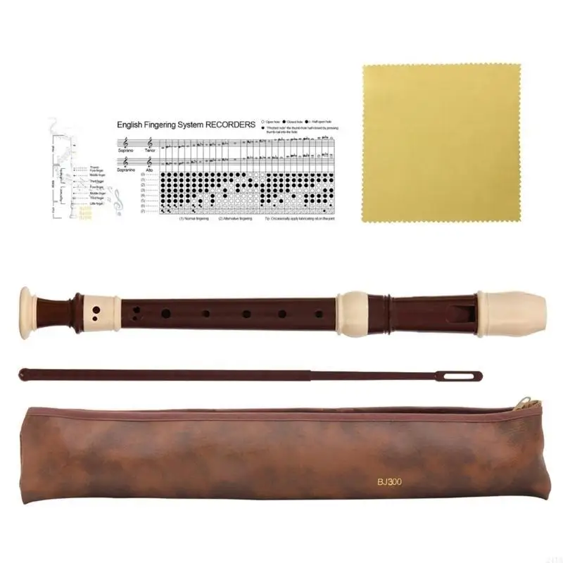Soprano Recorder Baroque Clarinet With Fingering Chart Instructions B Flute