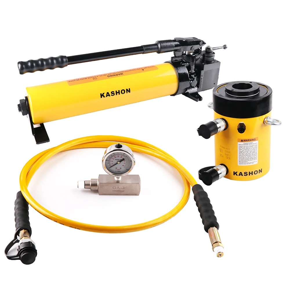 Siłownik hydrauliczny dwustronnego działania z pustym tłokiem KSRRH-603, udźwig 60 ton