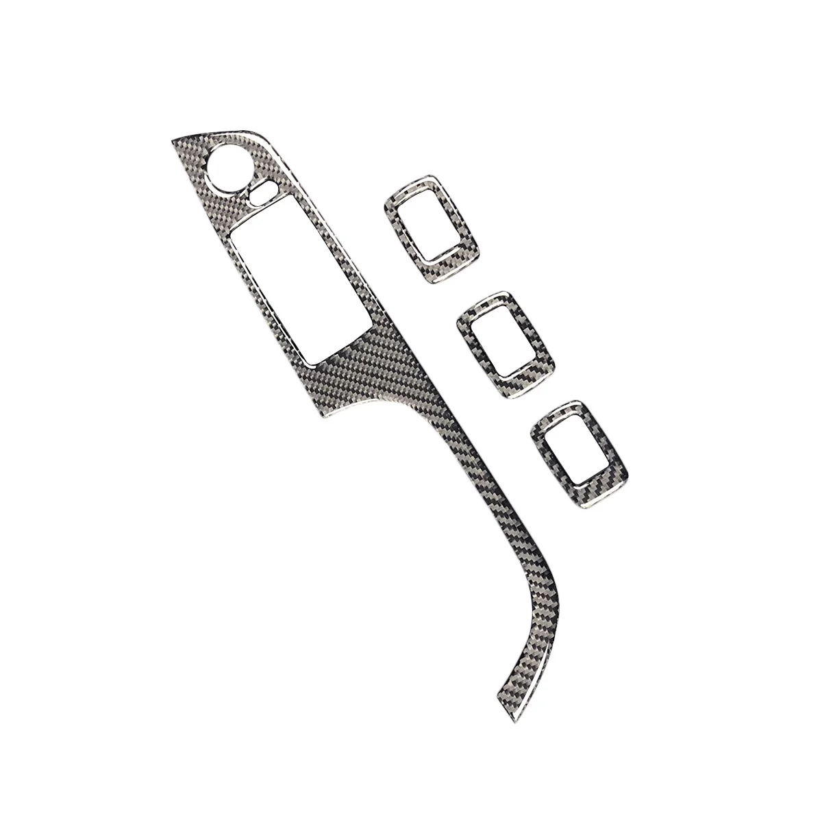 

Carbon Fiber Window Control Sticker Durable Lightweight Car Styling Decal Auto Accessories Surface Protection Peel Stick For 3