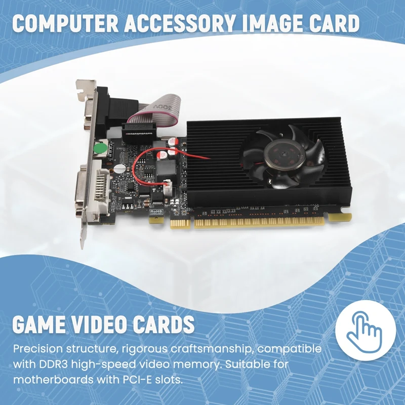 Cartão da imagem GT730, 64Bit, GDDR3, GT 730, D3, cartões vídeo do jogo, Geforcehdmi, Dvi, VGA