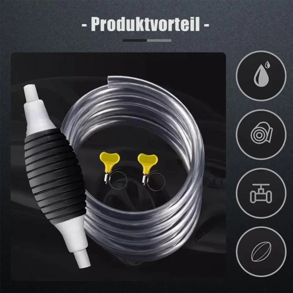 Durable Manual Car Fuel Pump Universal Large Flow Gas Oil Pump with Clamp Self-priming Fuel Line Pump
