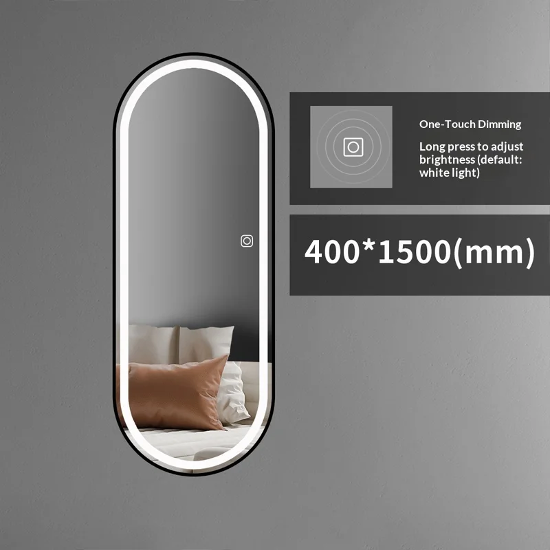 Full Length Large Floor Mirror Full Body Standing Mirror LED Light Modern Living Room Bedroom Decorative Vanity Furniture