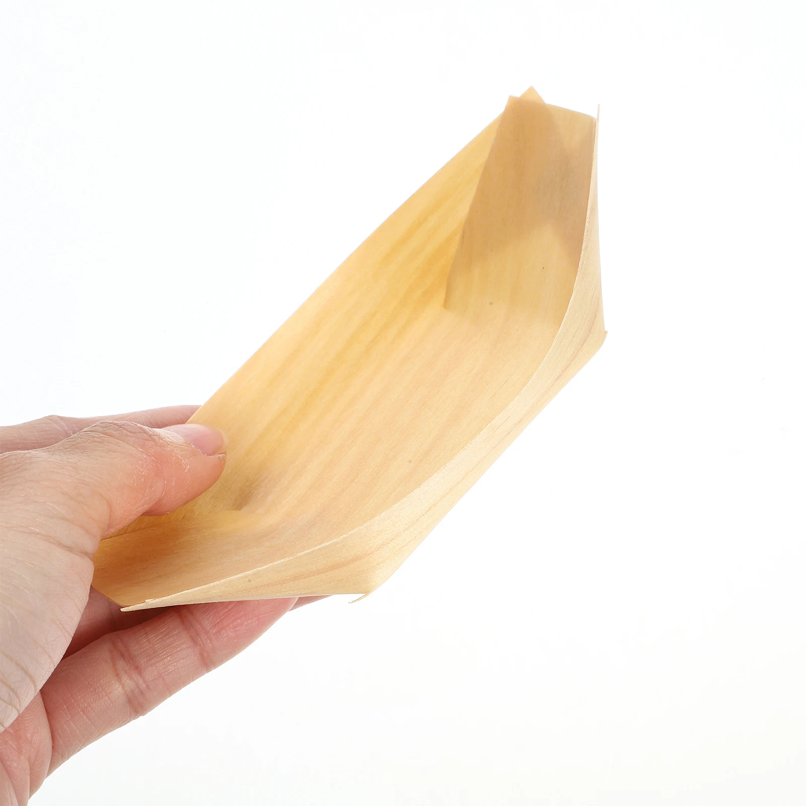 

50 pcs Wooden Boat Snack Tray Disposable Sushi Platter Japanese Style Sashimi Serving Nibbles Party Food Display