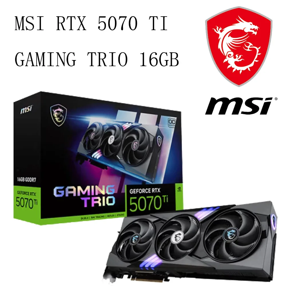 Original Msi GeForce RTX 5070 Ti 16GB GDDR7 GAMING TRIO Smart Independent Graphics Card Esports Game Design